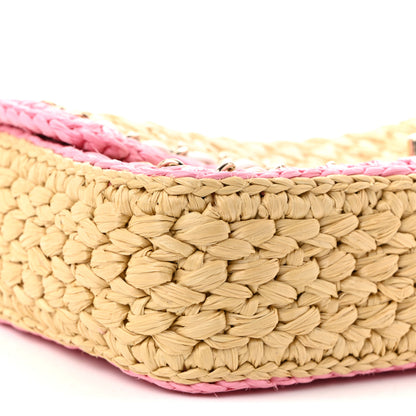 Chanel Raffia Chain Venice Beach Flap Bag Beige Pink 9 of 11