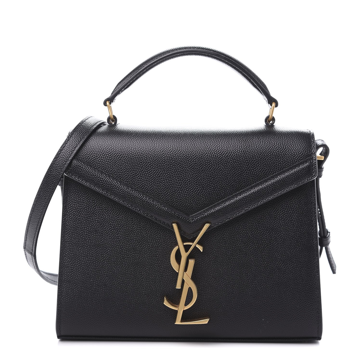 Saint Laurent Grain de Poudre Mini Classic Monogram Cassandra Top Handle Black Rouge Legion 1 of 9