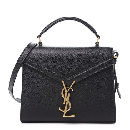 Saint Laurent Grain de Poudre Mini Classic Monogram Cassandra Top Handle Black Rouge Legion 1 of 9