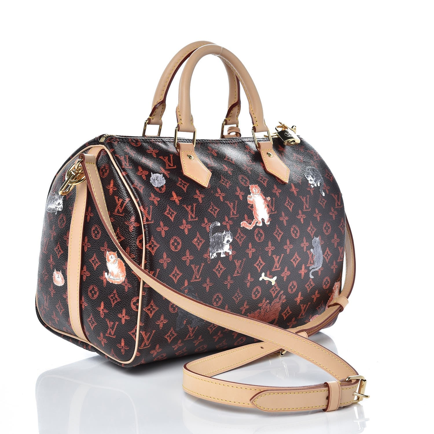 Louis Vuitton Catogram Speedy Bandouliere 30 Marron 4 of 7