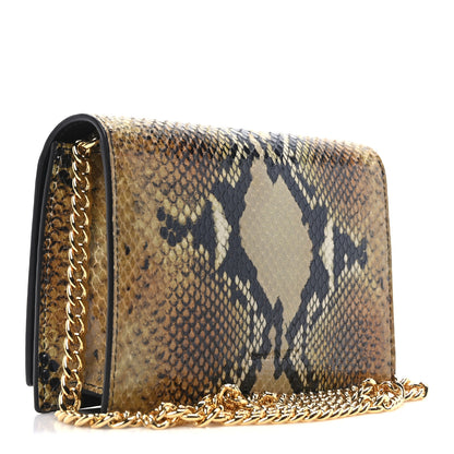 Alexander McQueen Calfskin Snakeskin Embossed Skull Mini Crossbody Bag Brown 3 of 9