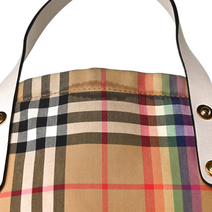 Burberry Vintage Rainbow Check Shopper Tote White 16 of 17