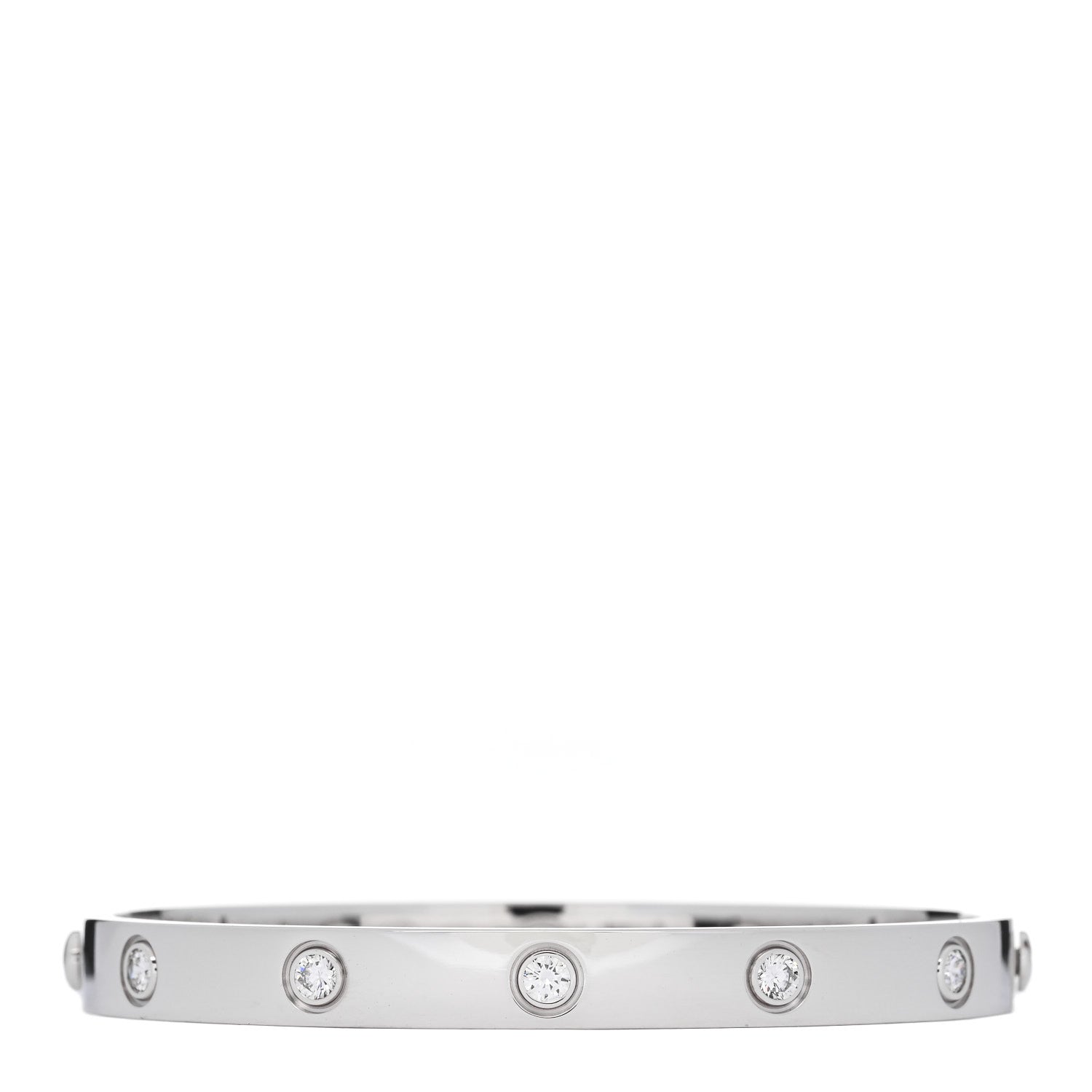 Cartier 18K White Gold 10 Diamond LOVE Bracelet 1 of 8