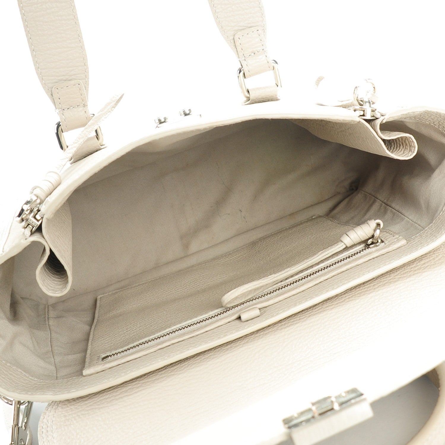 3.1 Phillip Lim 3.1 Textured Calfskin Medium Pashli Satchel Feather 5 of 9