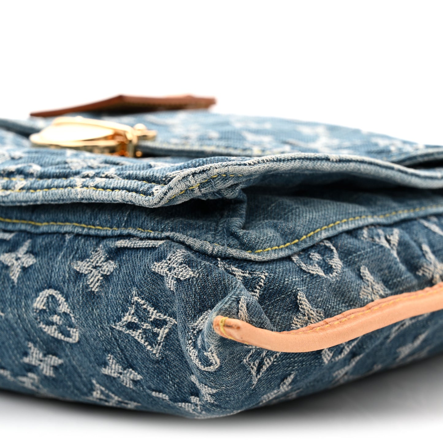 Monogram Denim Sac Plat Blue