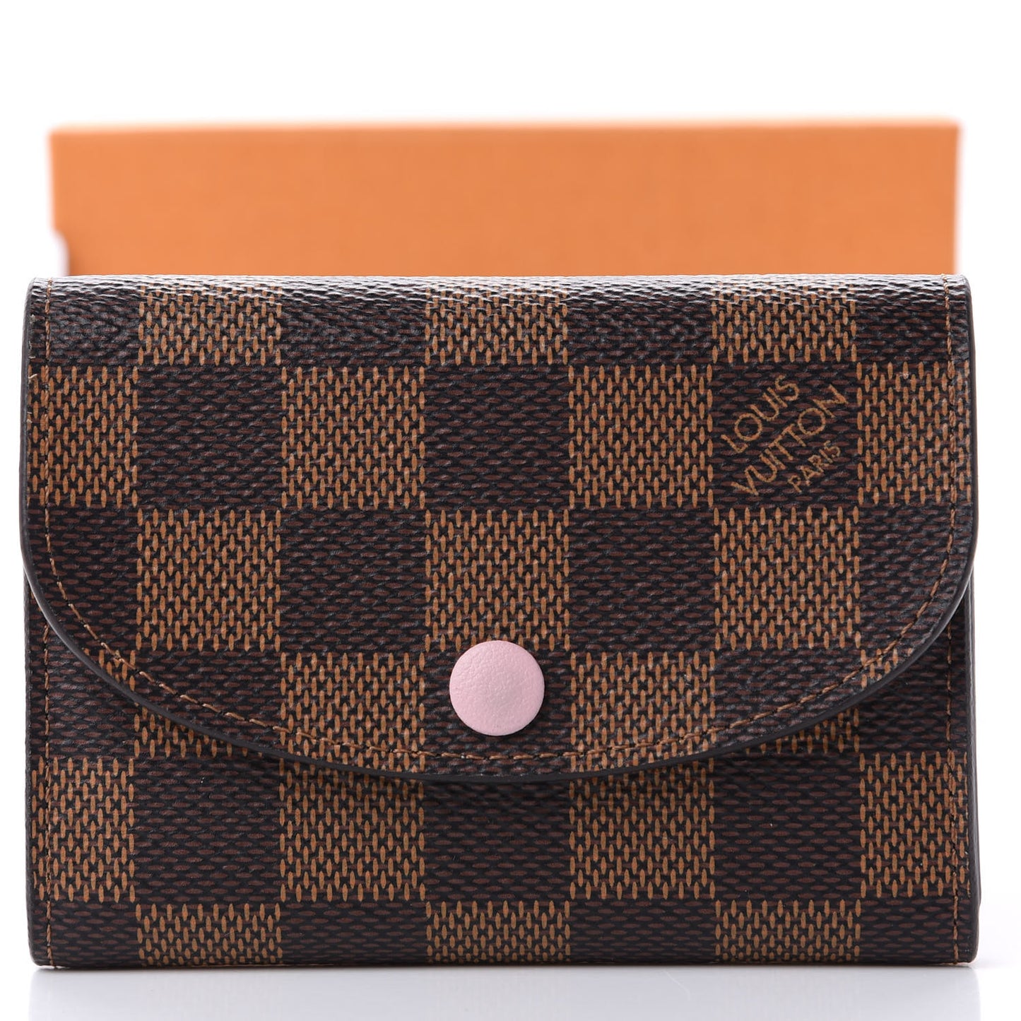 Damier Ebene Rosalie Coin Purse Rose Ballerine
