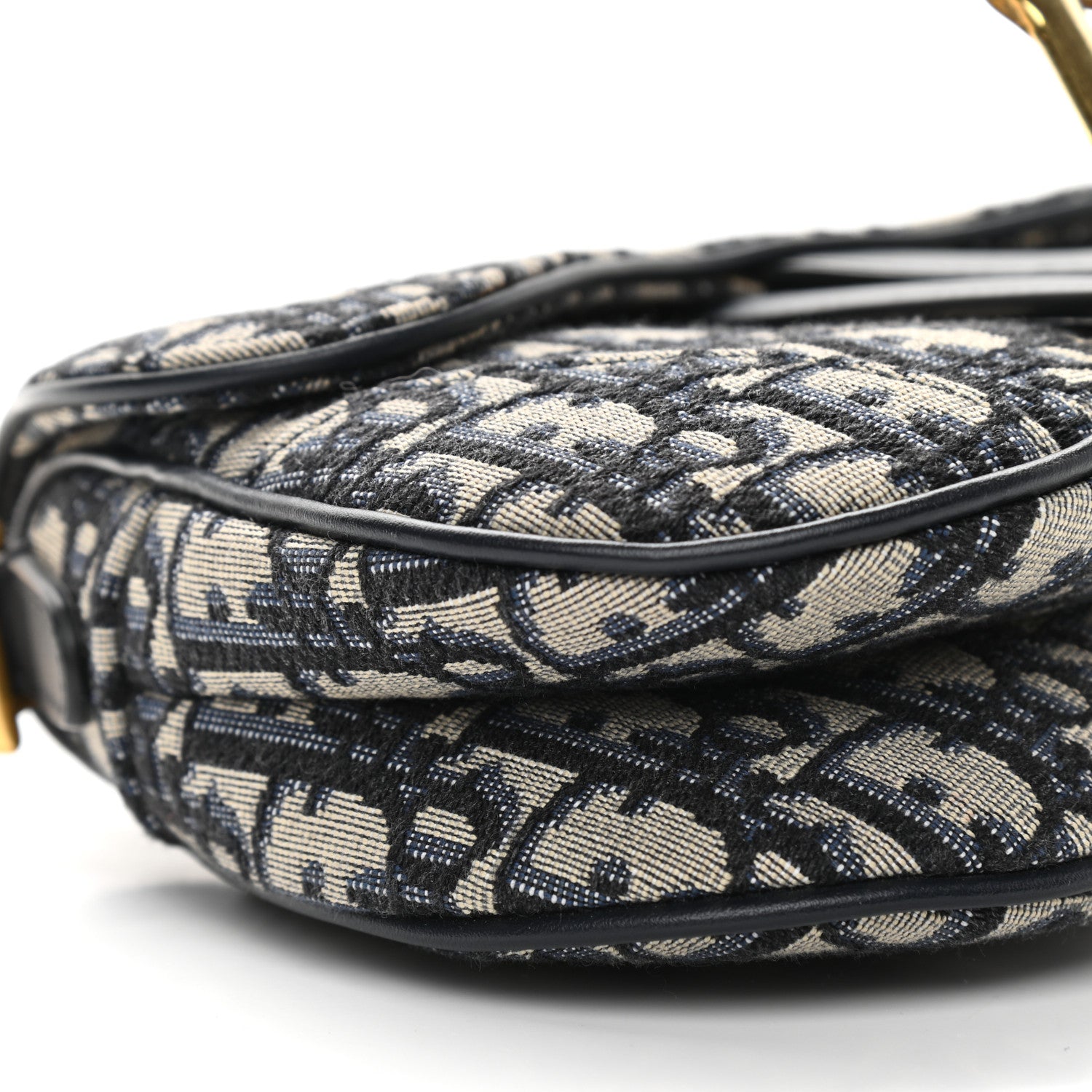Christian Dior Oblique Mini Saddle Bag Blue 8 of 9