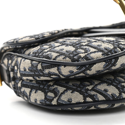 Christian Dior Oblique Mini Saddle Bag Blue 8 of 9