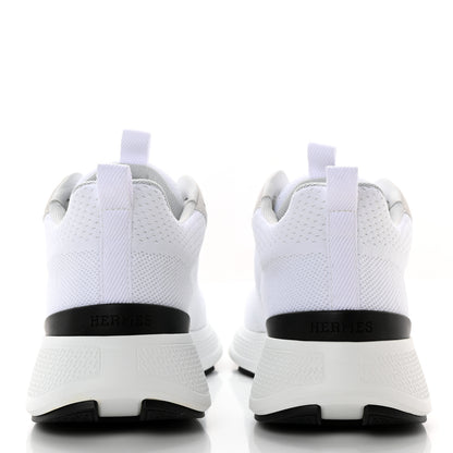 Hermes Technical Knit Suede Heros Sneakers 36 White 5 of 10
