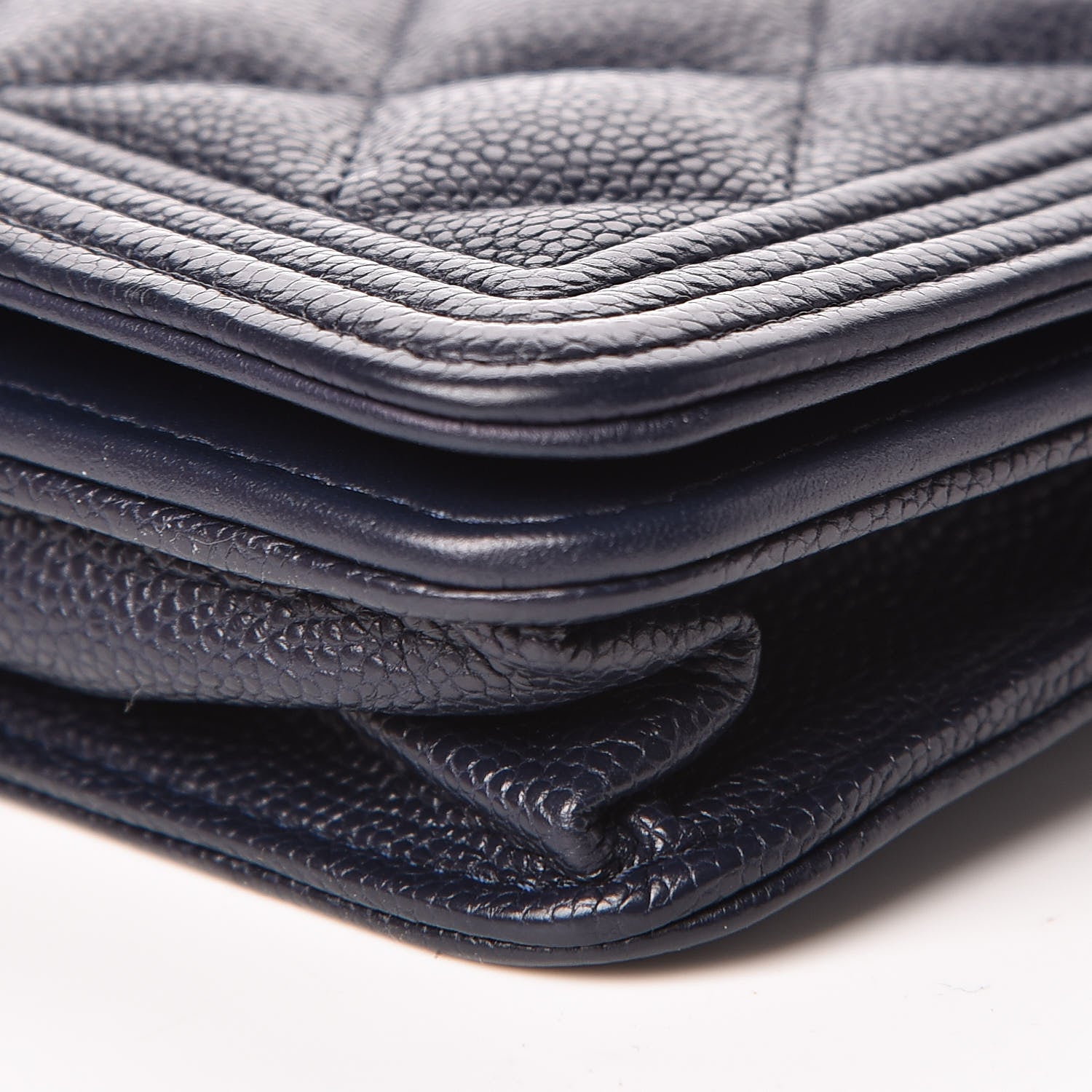 Chanel Caviar Quilted Boy Wallet On Chain WOC Navy 10 of 11