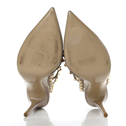 Valentino Garavani Patent Nappa Rockstud Ankle Strap 100mm Pumps 37.5 Poudre 5 of 7