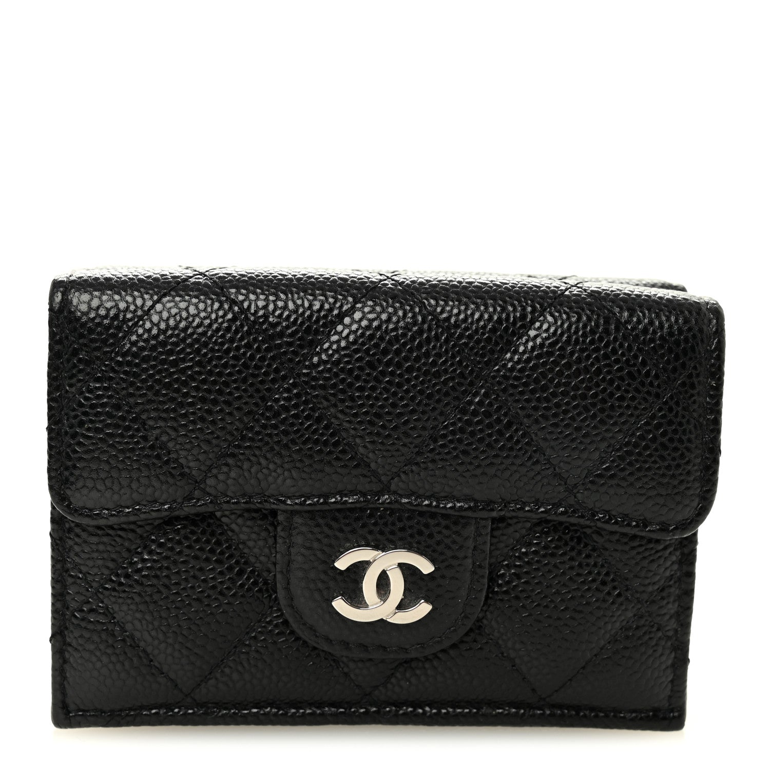 Chanel Caviar Quilted Double Flap Wallet Black 1 of 7