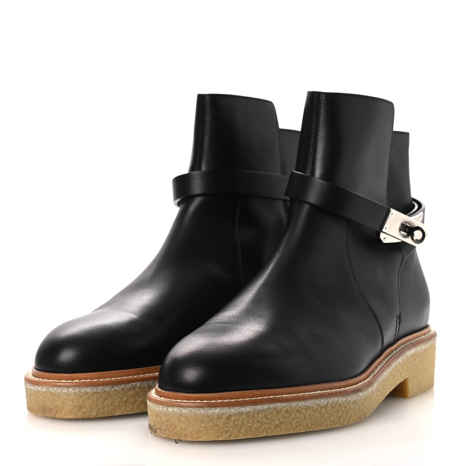 Hermes Calfskin Follow Ankle Boots 41 Black 8 of 25