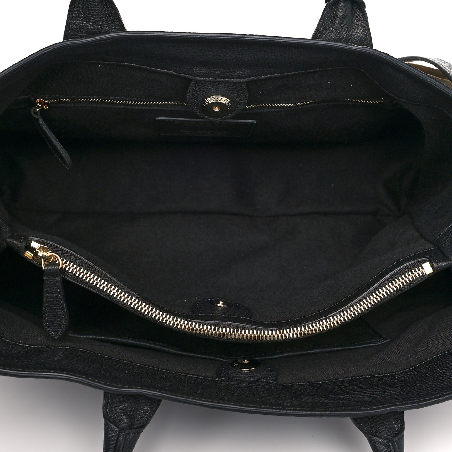 Grainy Calfskin House Check Large Banner Tote Black