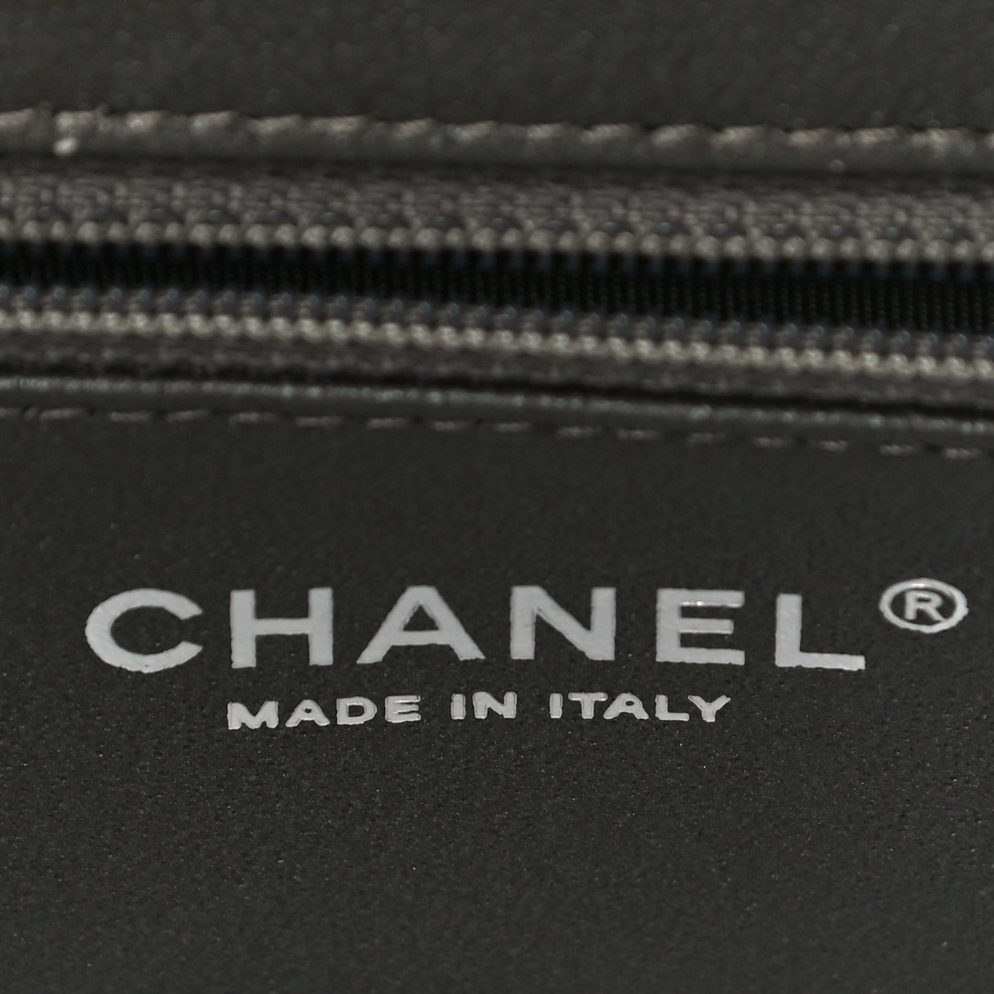Metallic Caviar Quilted Clutch Dark Silver