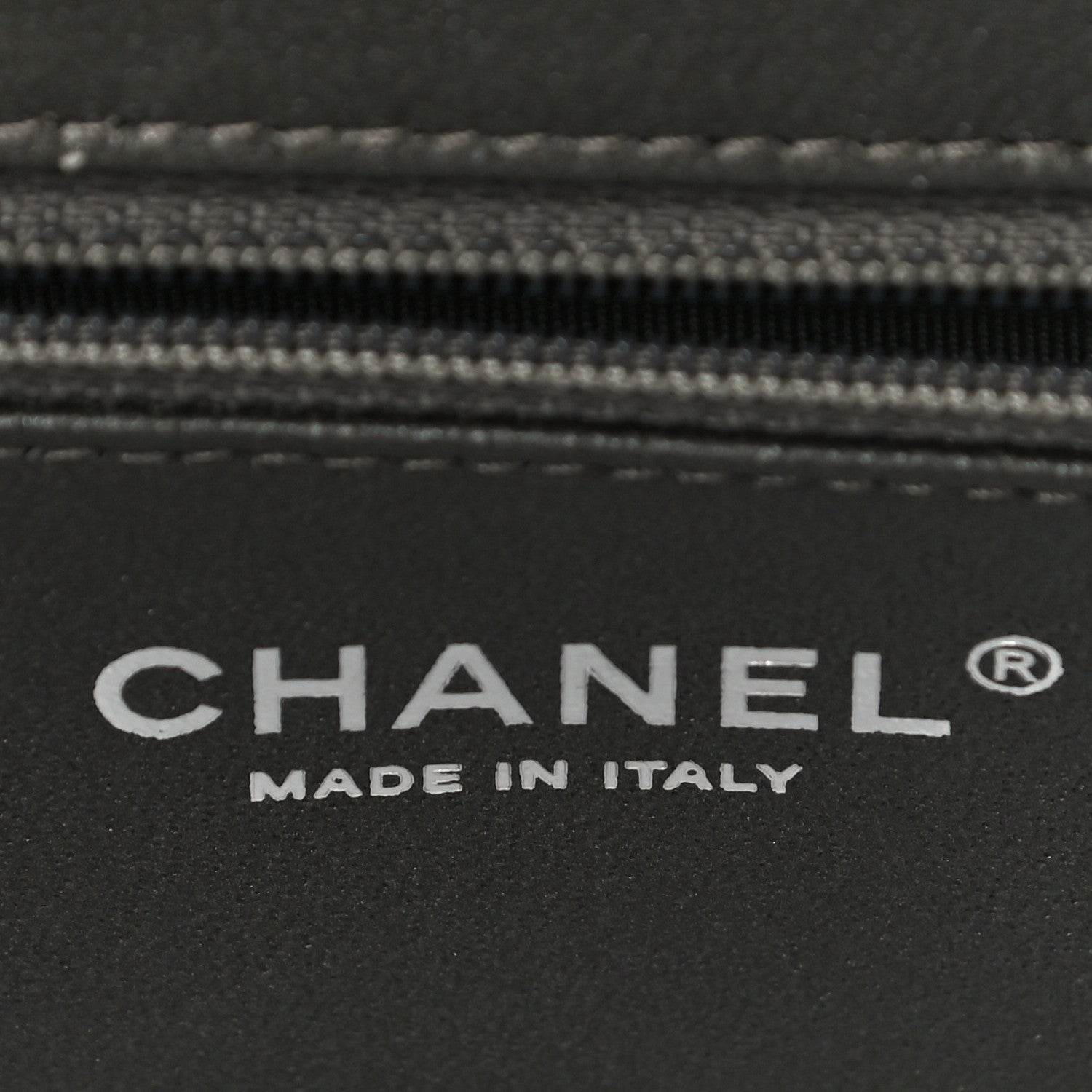 Chanel Metallic Caviar Quilted Clutch Dark Silver 6 of 10