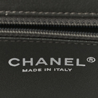 Chanel Metallic Caviar Quilted Clutch Dark Silver 6 of 10