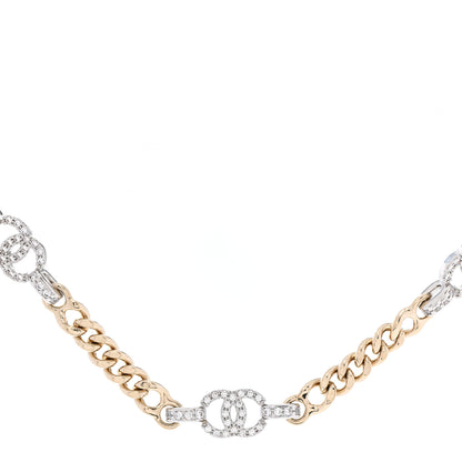 Chanel Crystal Chain CC Link Choker Gold Silver 1 of 6