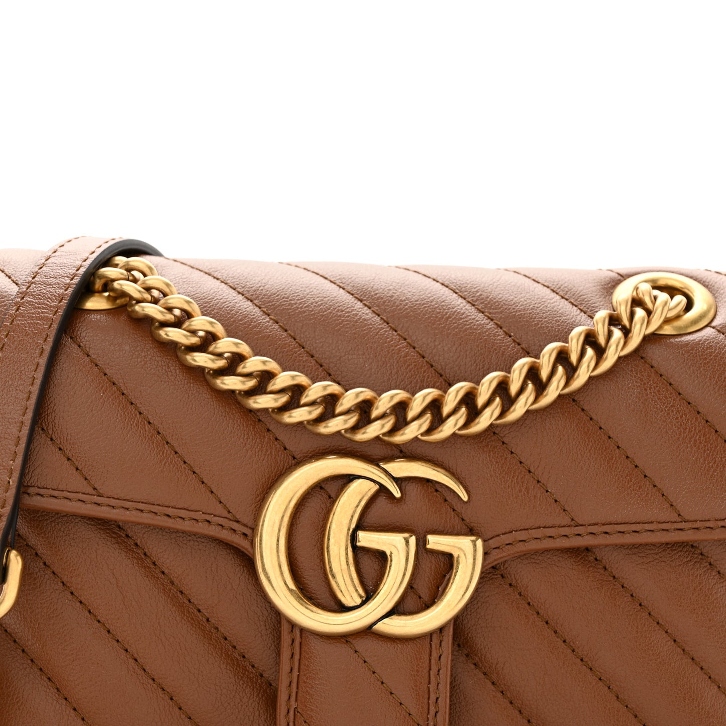 Azalea Calfskin Matelasse Diagonal Mini GG Marmont Shoulder Bag Cuir
