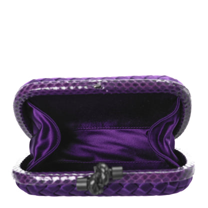 Bottega Veneta Satin Intreccio Impero Ayers Knot Clutch Purple 4 of 7