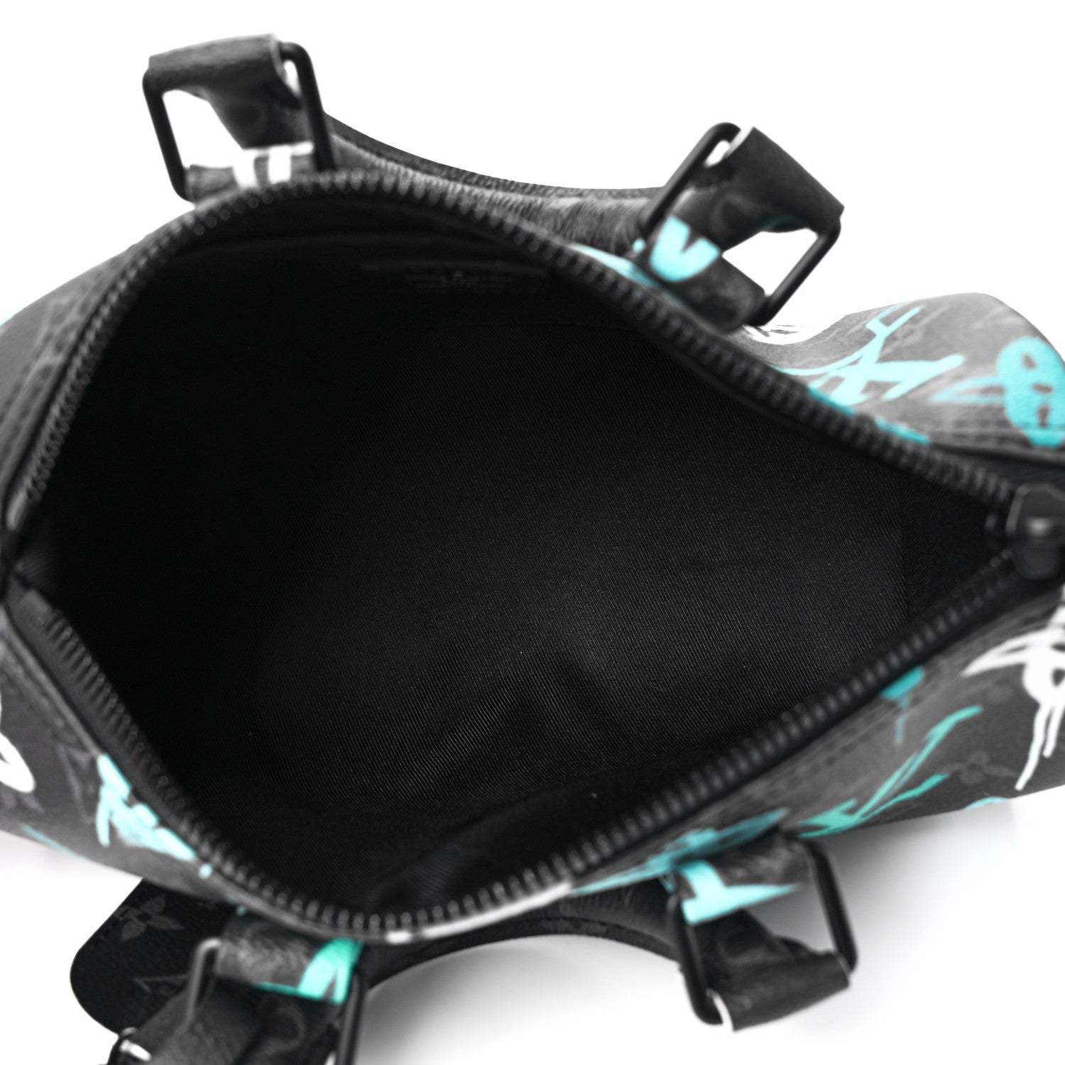 Louis Vuitton Monogram Eclipse LV Graffiti Keepall Bandouliere 25 Green Lights 5 of 11