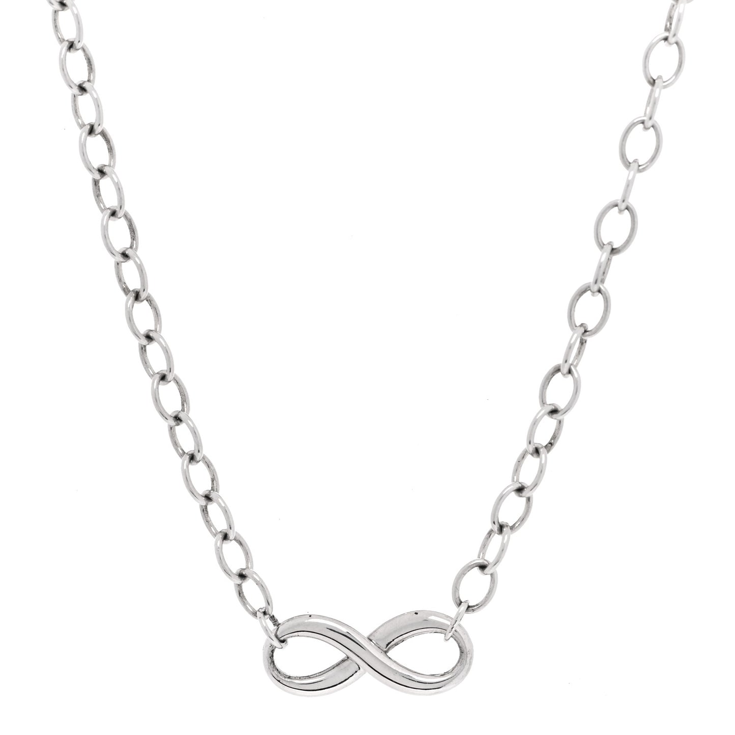 Sterling Silver Narrow Infinity Link Necklace