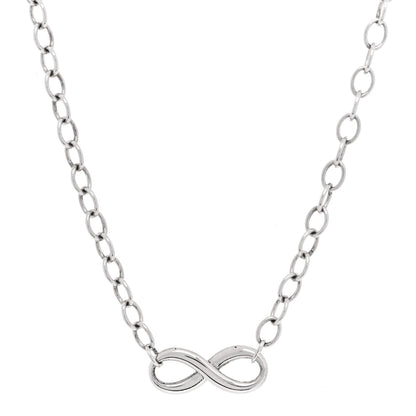 Tiffany Sterling Silver Narrow Infinity Link Necklace 1 of 6