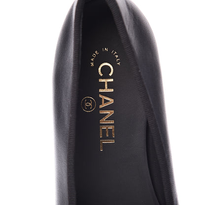Chanel Lambskin Cap Toe Ballerina Flats 40 Black 6 of 9