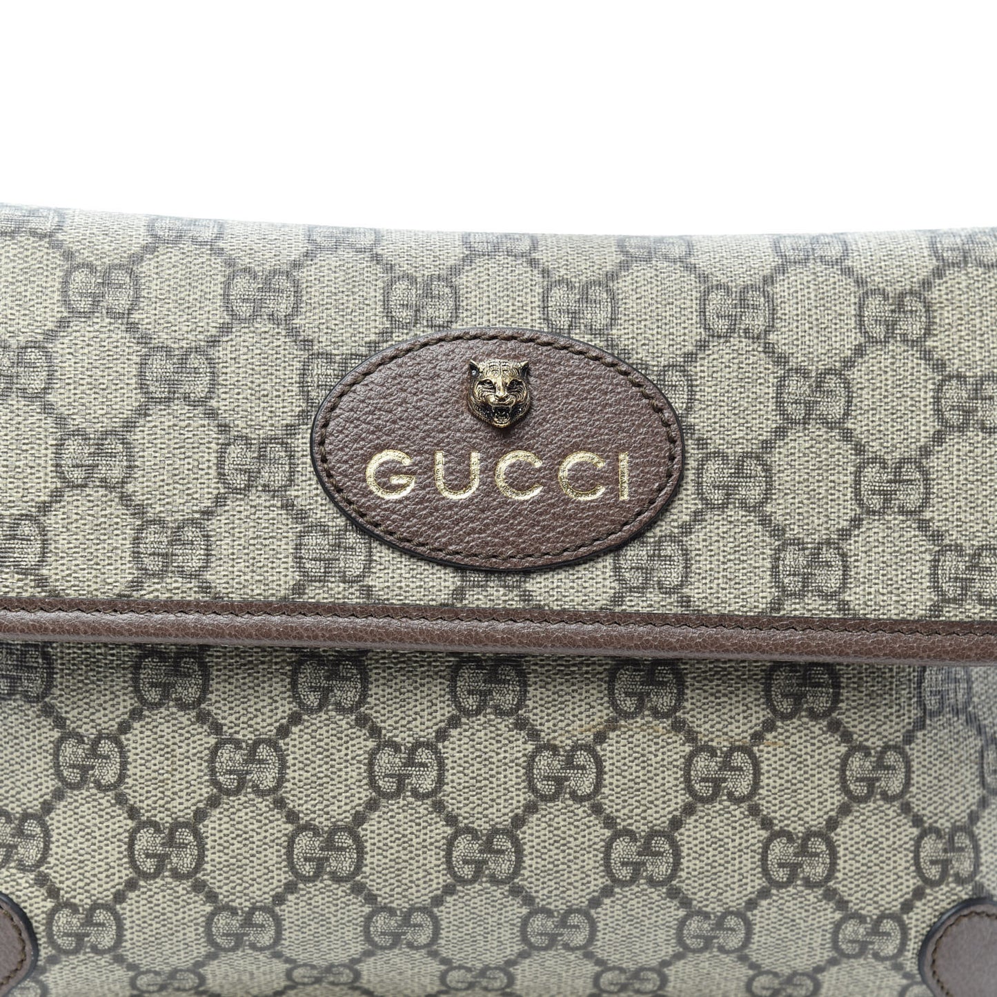 GG Supreme Monogram Neo Vintage Web Belt Bag Brown