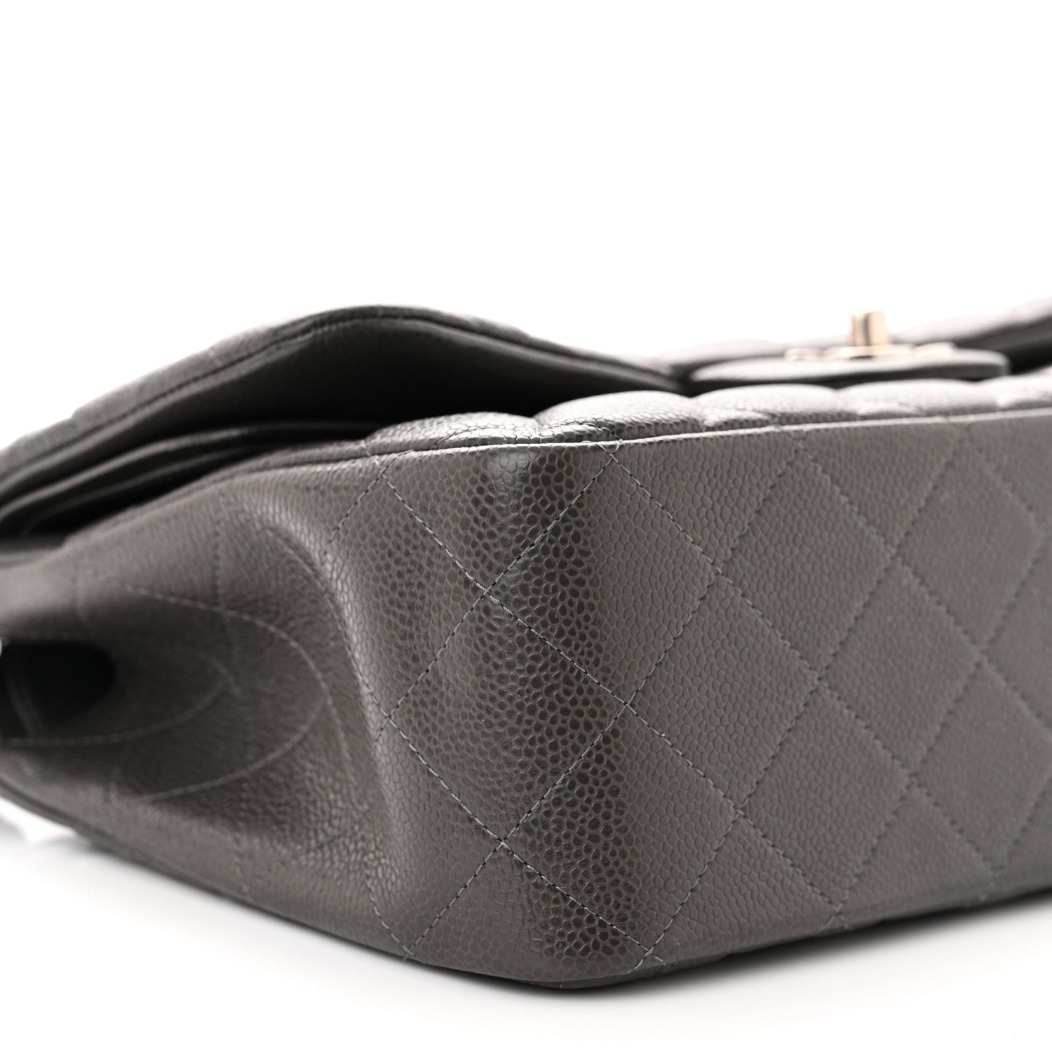 Chanel Caviar Quilted Jumbo Double Flap Dark Grey 9 of 10