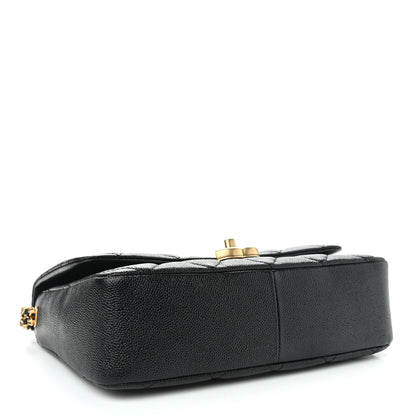 Chanel Shiny Caviar Quilted Large Chain Melody Flap Black 4 of 11