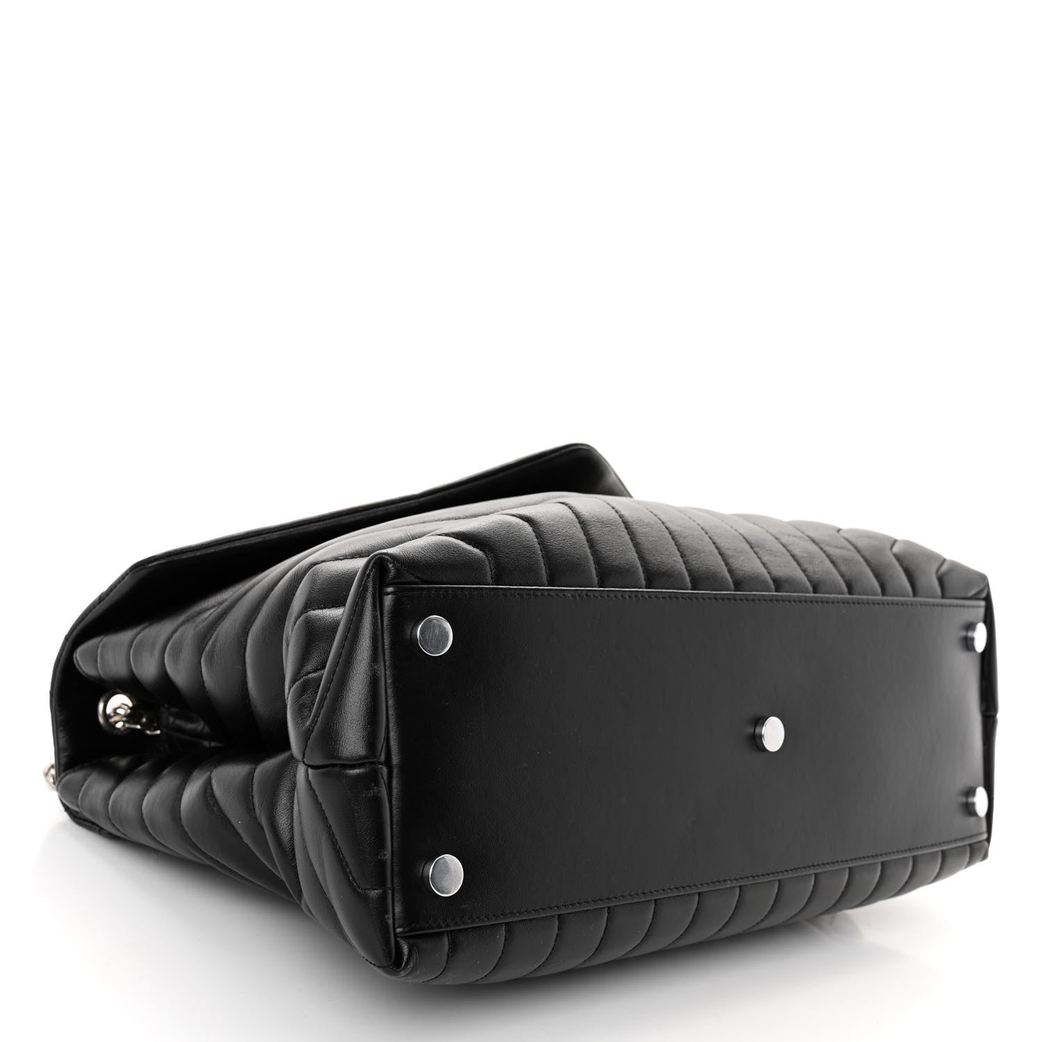 Saint Laurent Calfskin Y Quilted Monogram Large Loulou Chain Satchel Black 4 of 9