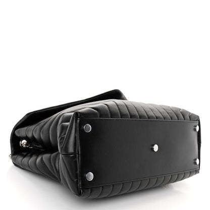 Saint Laurent Calfskin Y Quilted Monogram Large Loulou Chain Satchel Black 4 of 9