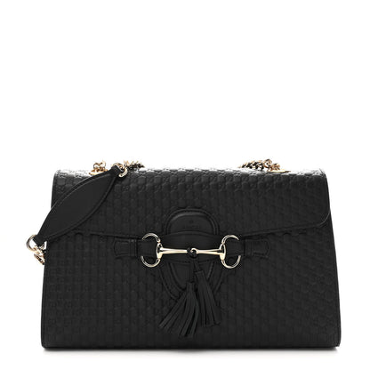 Gucci Microguccissima Medium Emily Chain Shoulder Bag Black 1 of 10