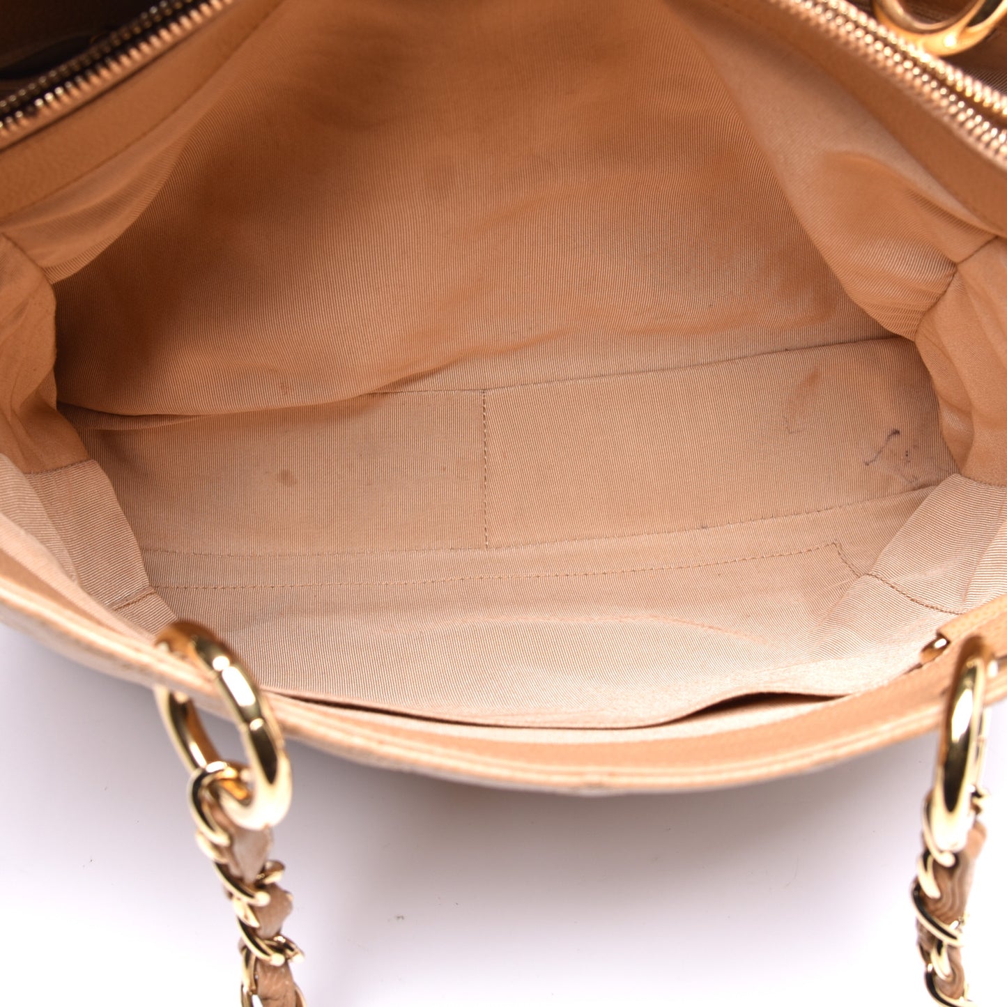 Caviar Quilted Grand Shopping Tote GST Beige