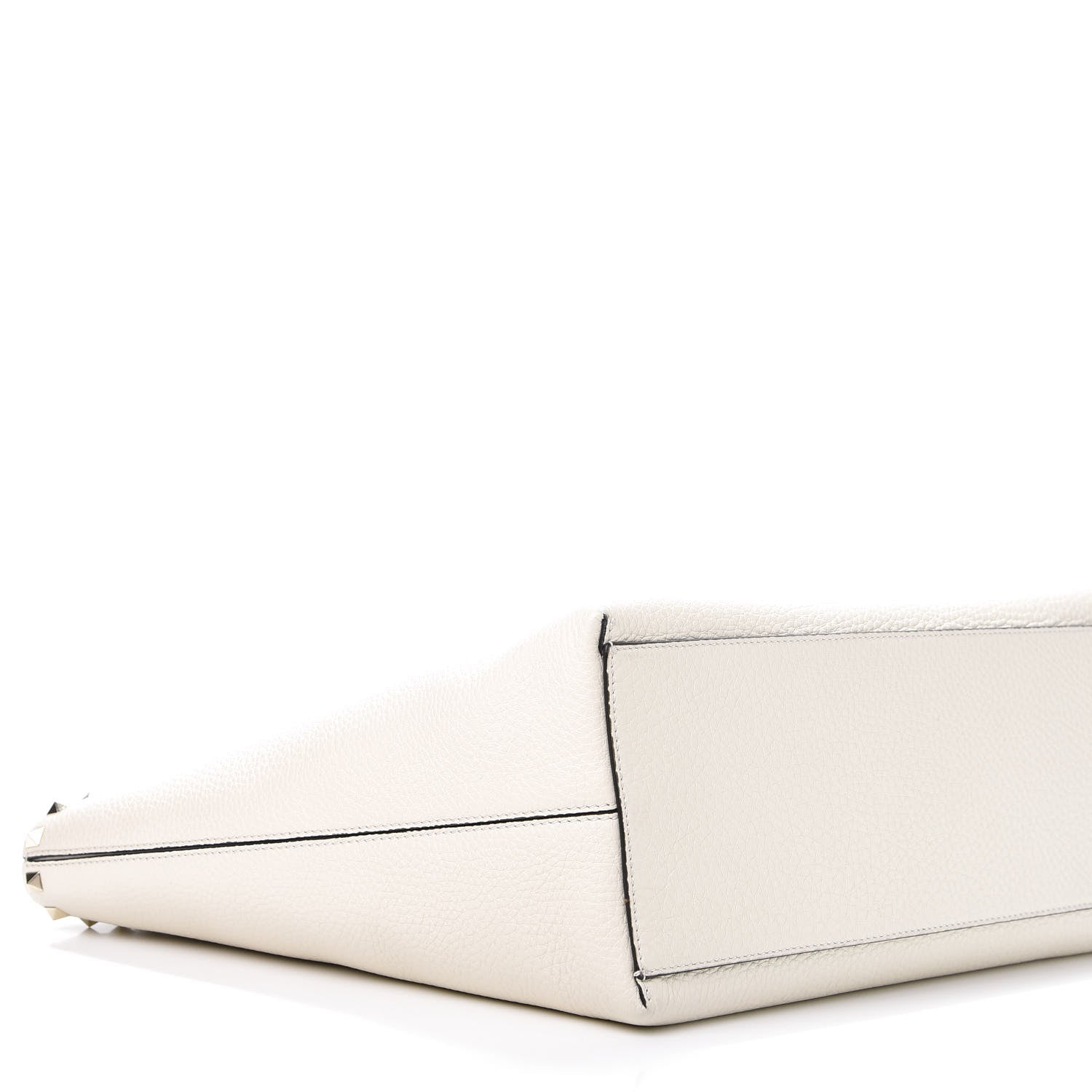 Valentino Garavani Grained Calfskin Rockstud Shoulder Tote Optic White 8 of 10
