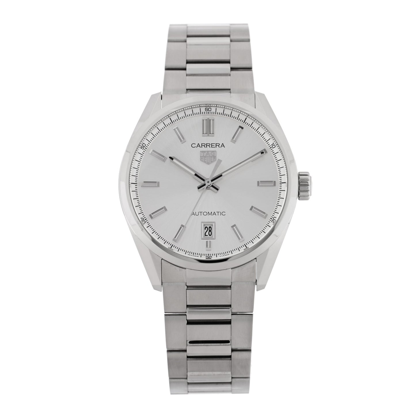 Stainless Steel 39mm Carrera Caliber 5 Automatic Watch Silver WBN2111