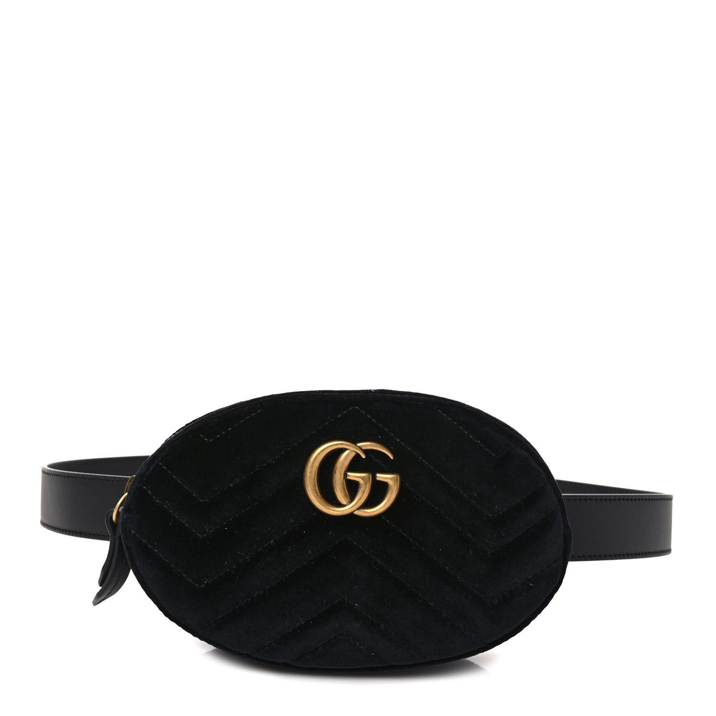 Velvet Matelasse GG Marmont Belt Bag 85/34 Black