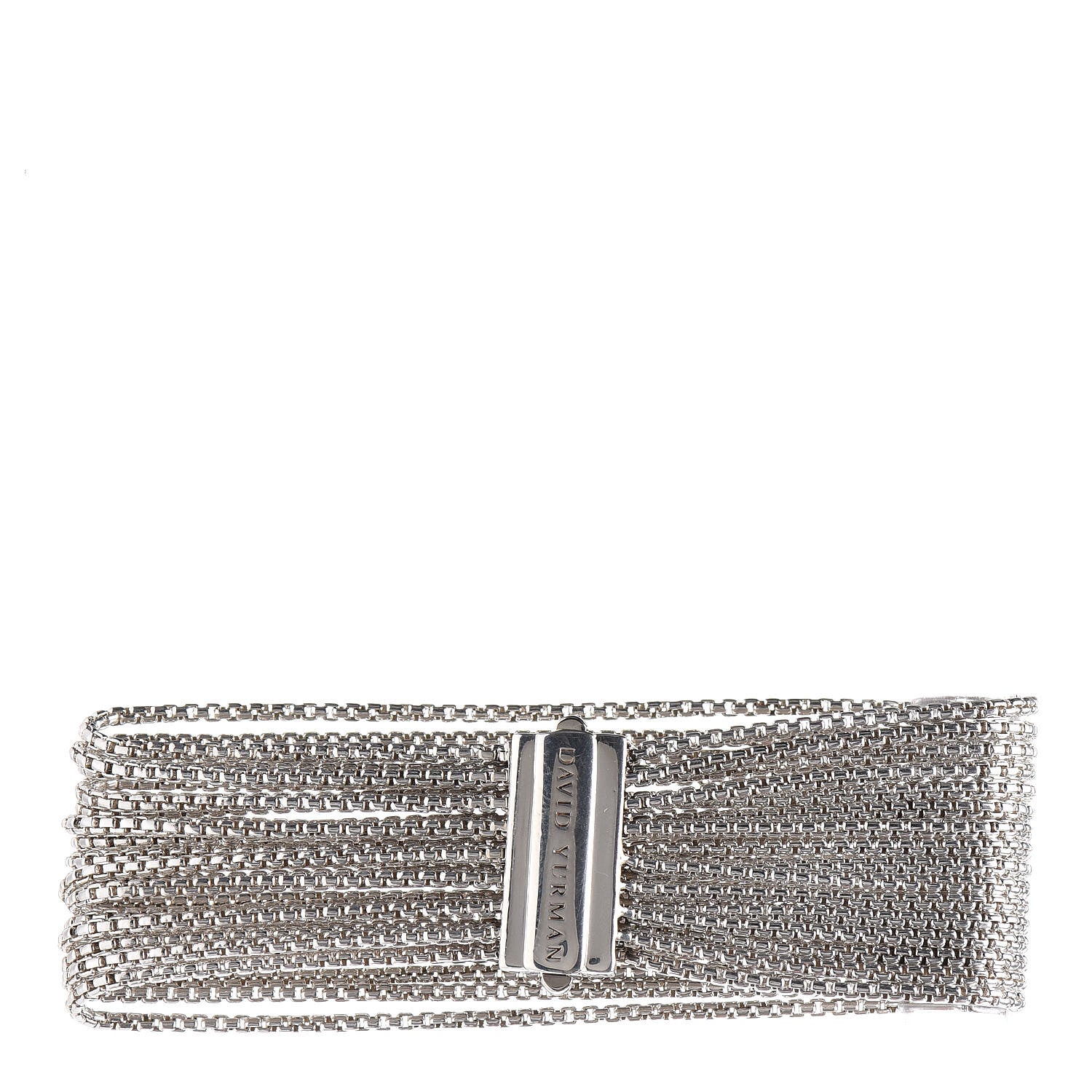 David Yurman Sterling Silver Multi-Row Box Chain Bracelet 3 of 4