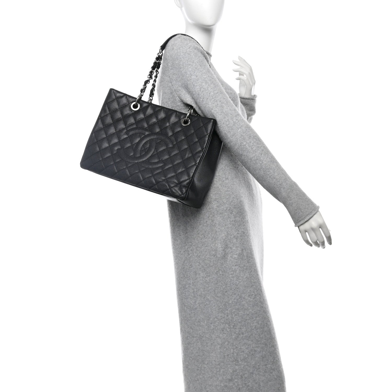 Chanel Caviar Quilted Grand Shopping Tote GST Black 2 of 11