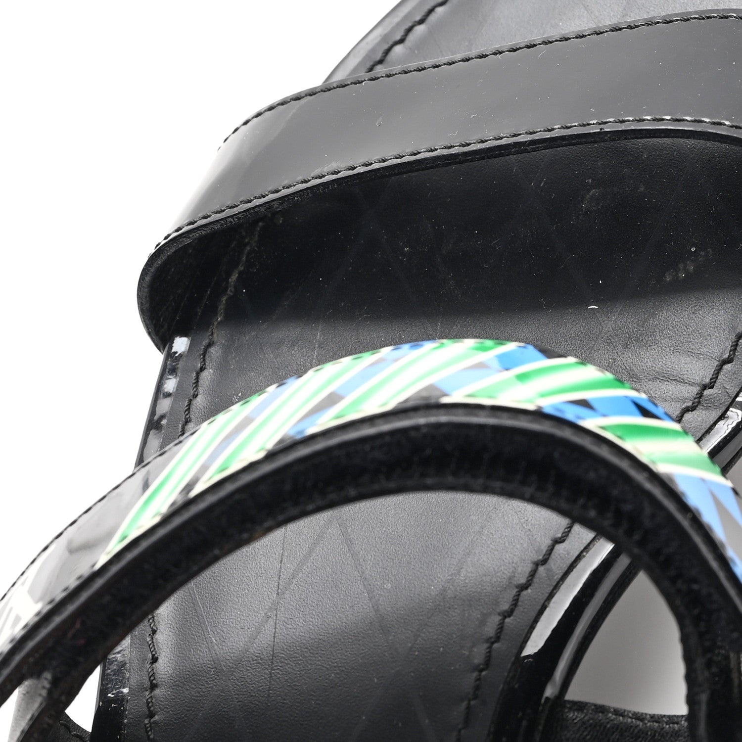 Louis Vuitton Patent Deep Sea Sandals 38 Black 10 of 10