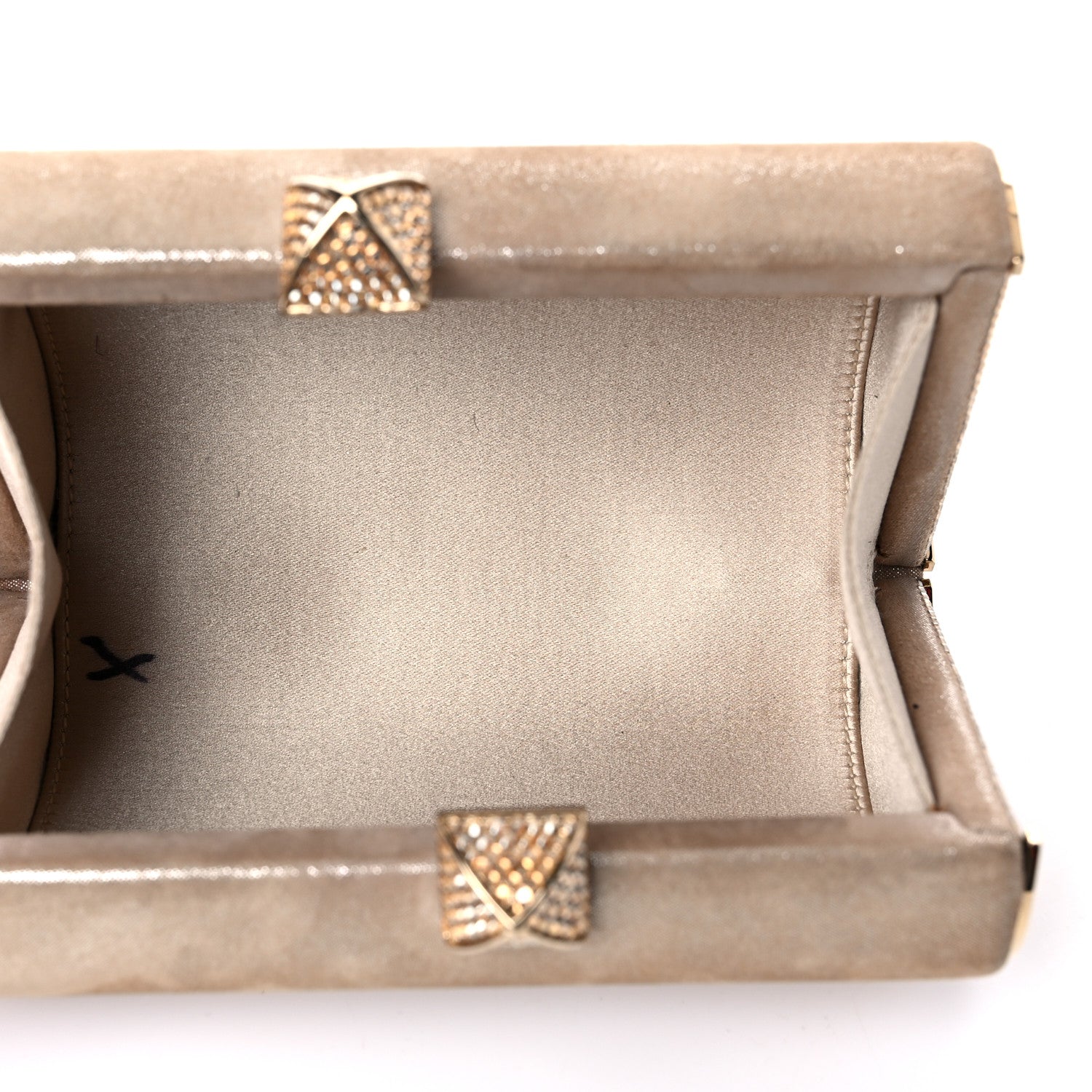 Jimmy Choo Shimmer Suede Mini Charm Clutch Sand 5 of 13