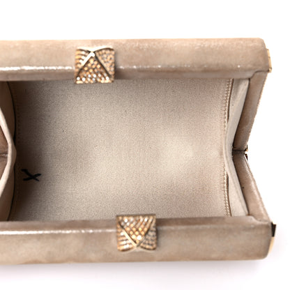 Jimmy Choo Shimmer Suede Mini Charm Clutch Sand 5 of 13