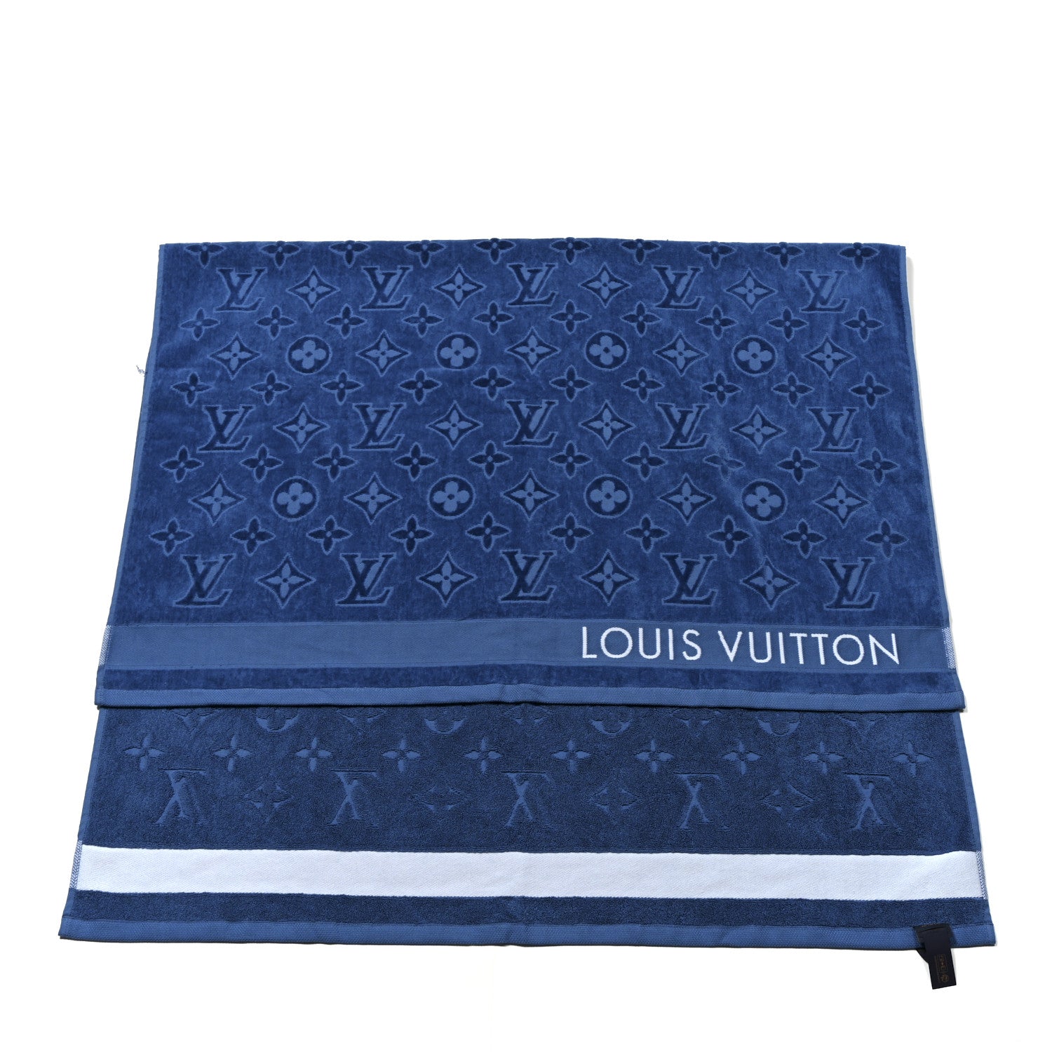 Louis Vuitton Cotton Monogram Beach Towel Blue 2 of 4