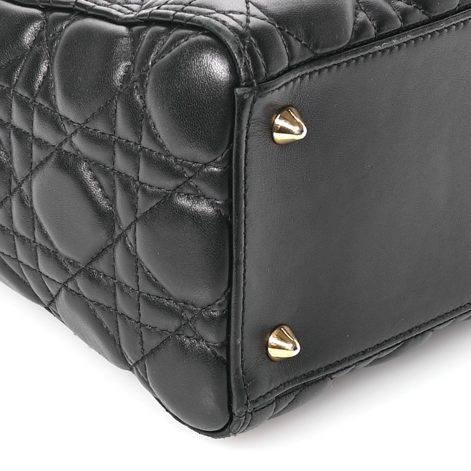 Christian Dior Lambskin Cannage Medium Lady Dior Black 9 of 11