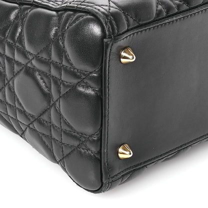 Christian Dior Lambskin Cannage Medium Lady Dior Black 9 of 11