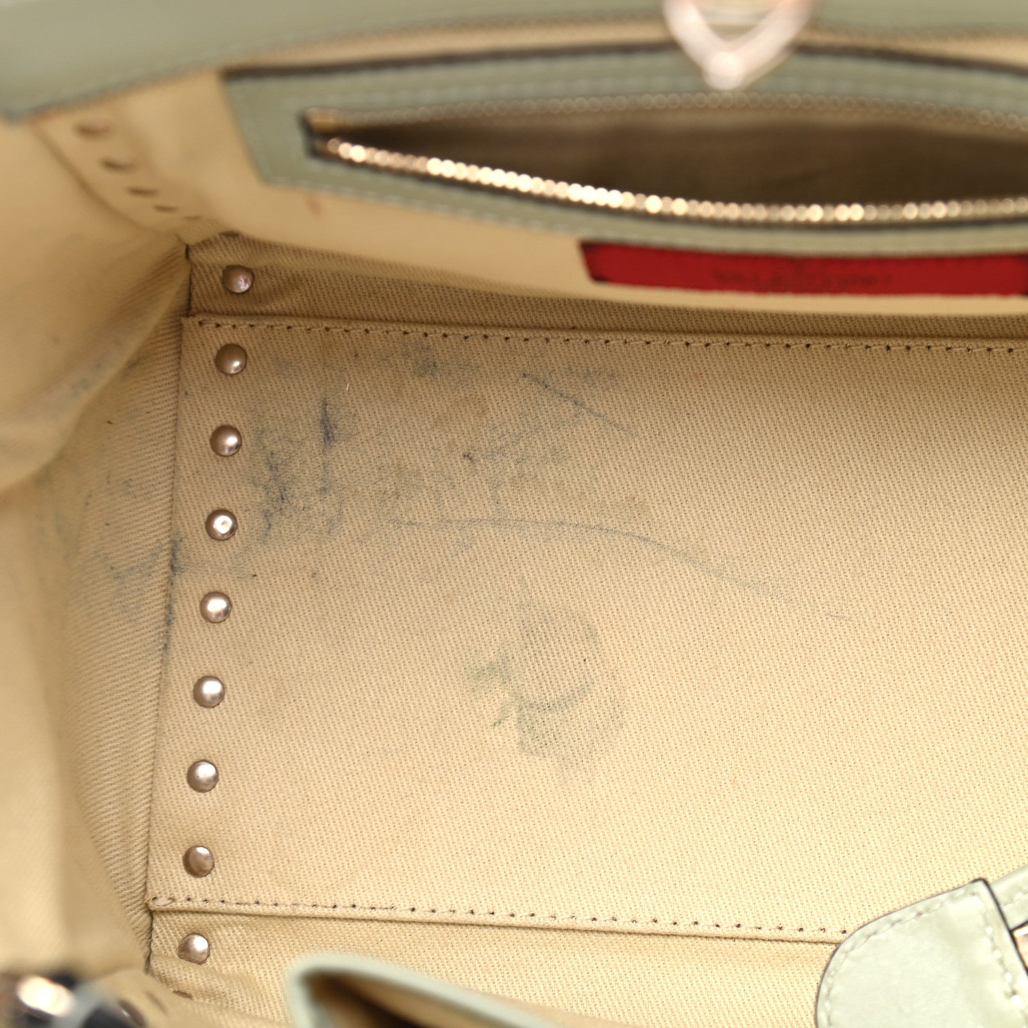Valentino Garavani Vitello Small Rockstud Double Handle Tote Green Tea Sorbet 9 of 9