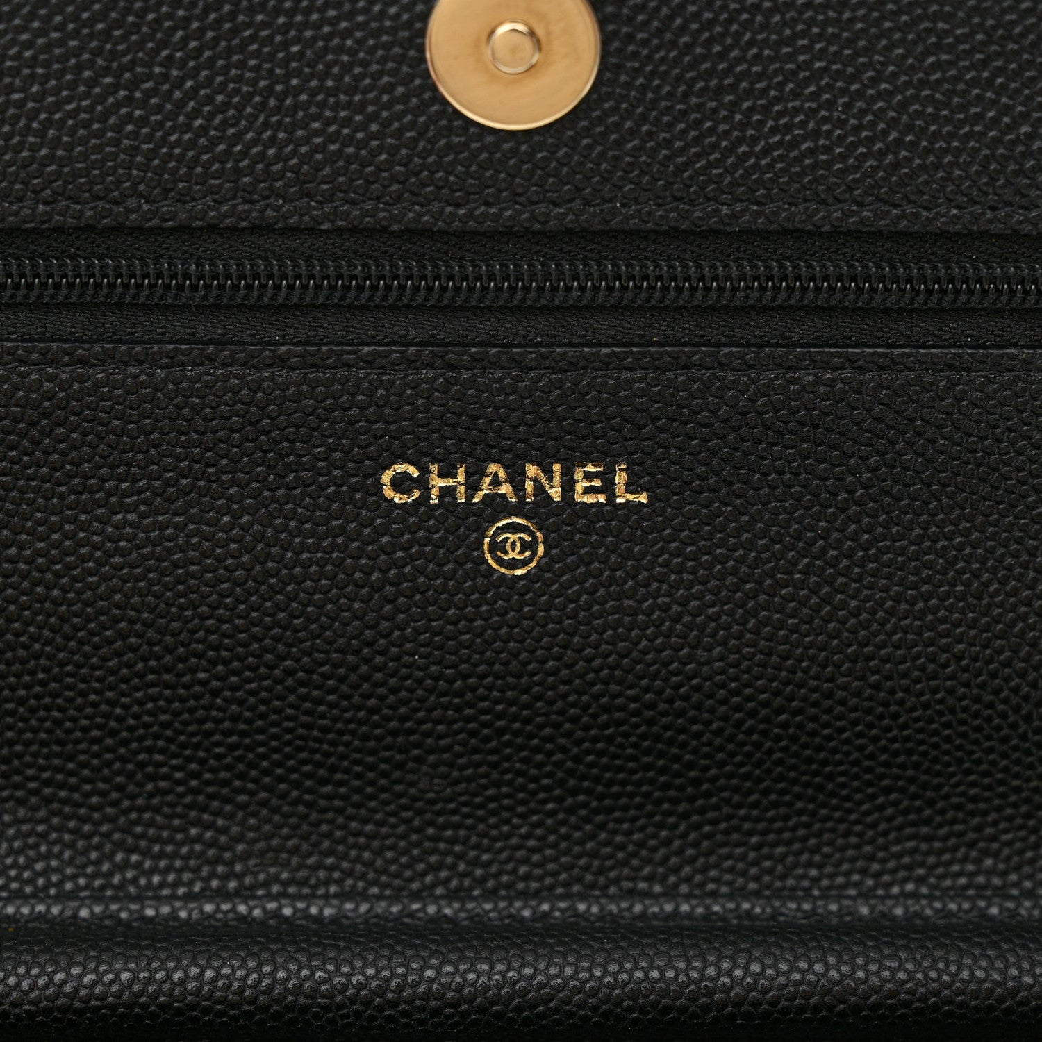 Chanel Caviar Quilted Crystal Enamel CC Wallet On Chain WOC Black 6 of 14