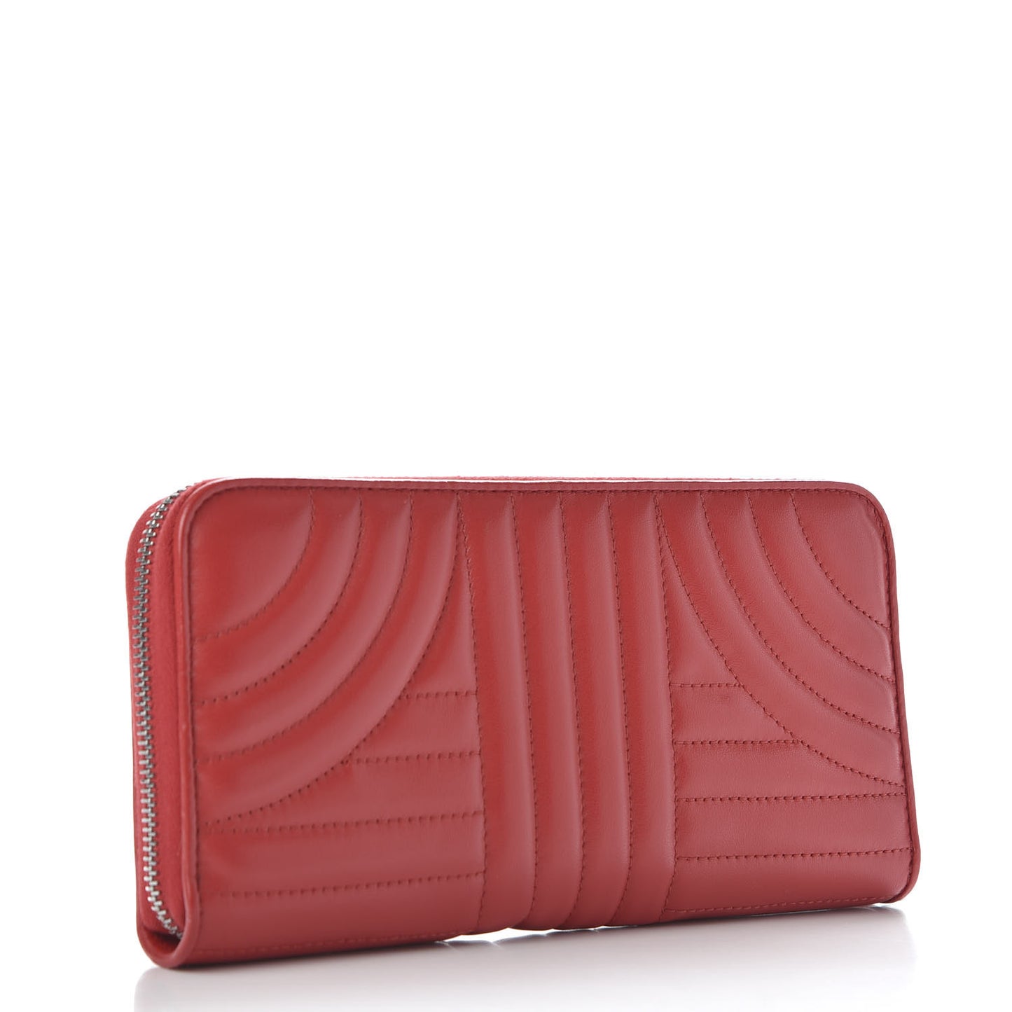 Soft Calfskin Diagramme Zip Around Wallet Rosso