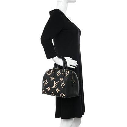 Louis Vuitton Empreinte Monogram Giant Speedy Bandouliere 25 Black Beige 2 of 10